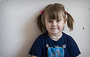 Young girl at Gomel Children's Hospital in Belarus