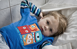 Young boy in Gomel Children's Hospital, southeast Belarus