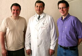 Nige Burton, Dr Oleg Zimelihin and Jamie Salisbury-Jones